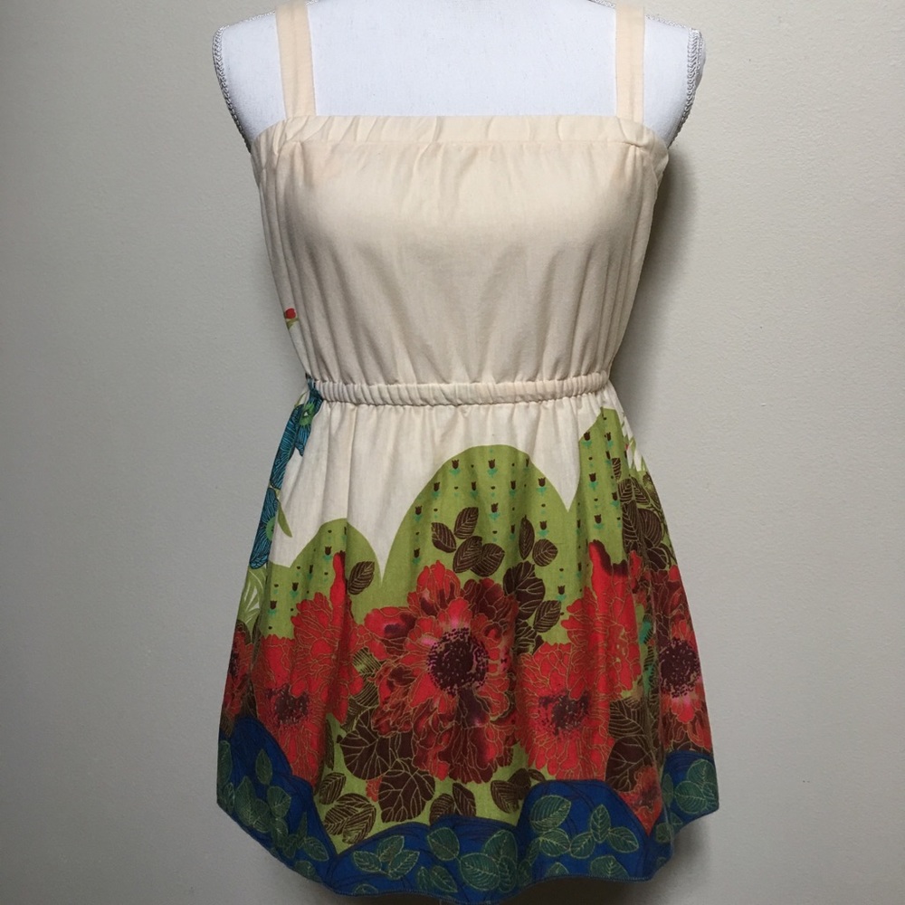 Beautiful cream and floral patterned top/ dress.